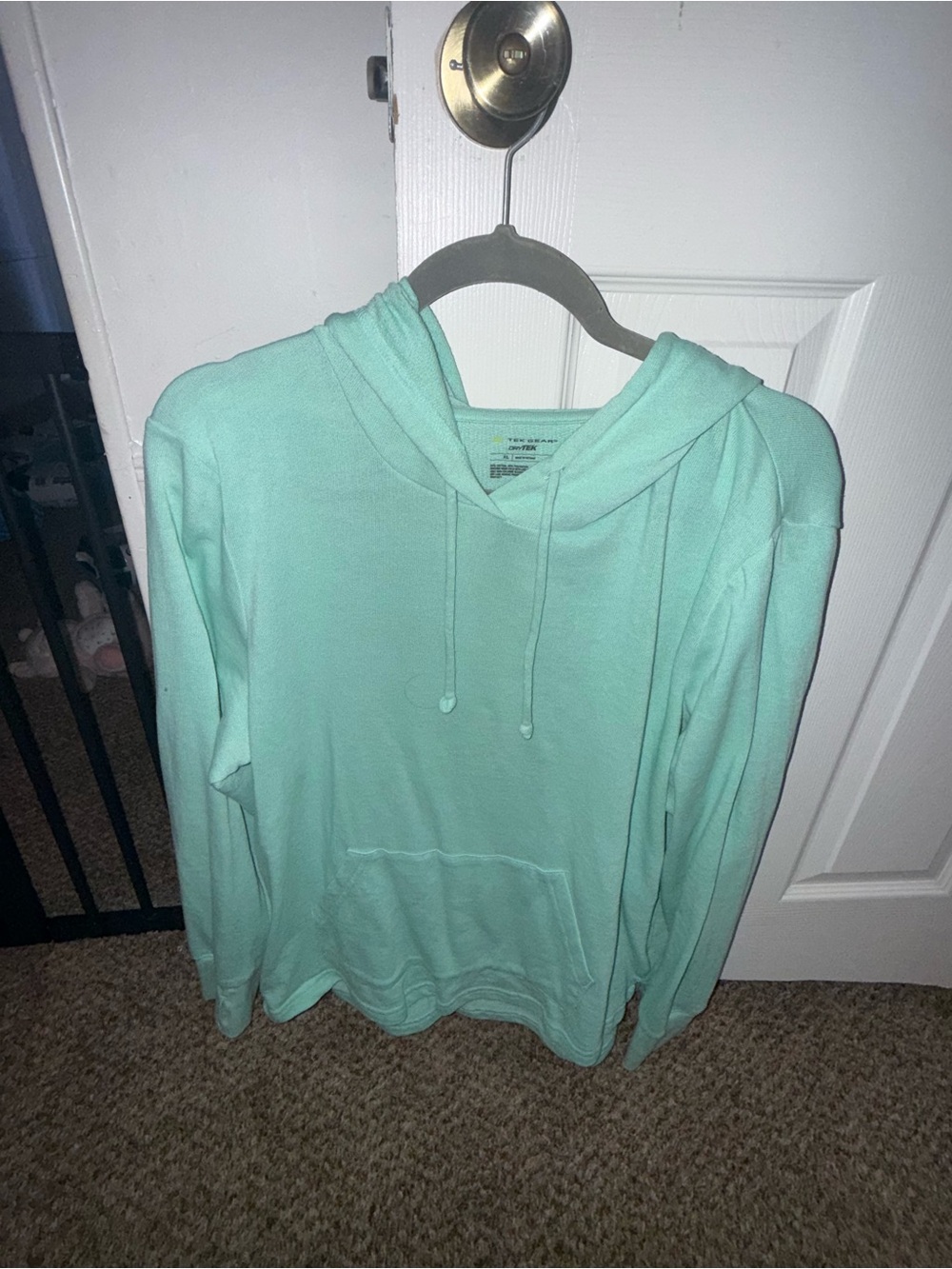 Women's Light Aqua Hooded Pullover Sweatshirt